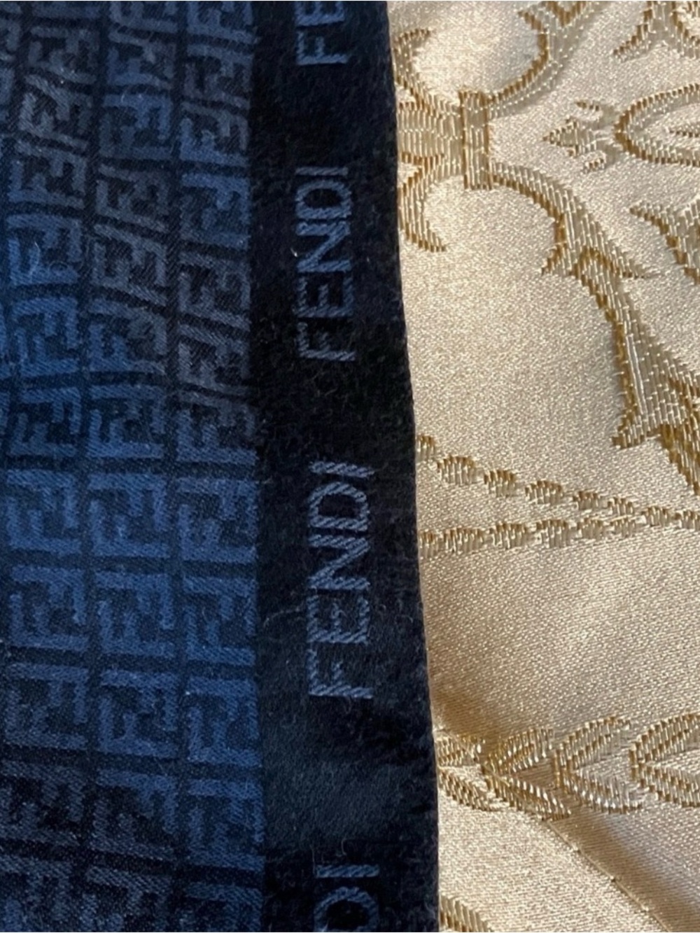 Fendi navy/black Monogram Logo Scarf